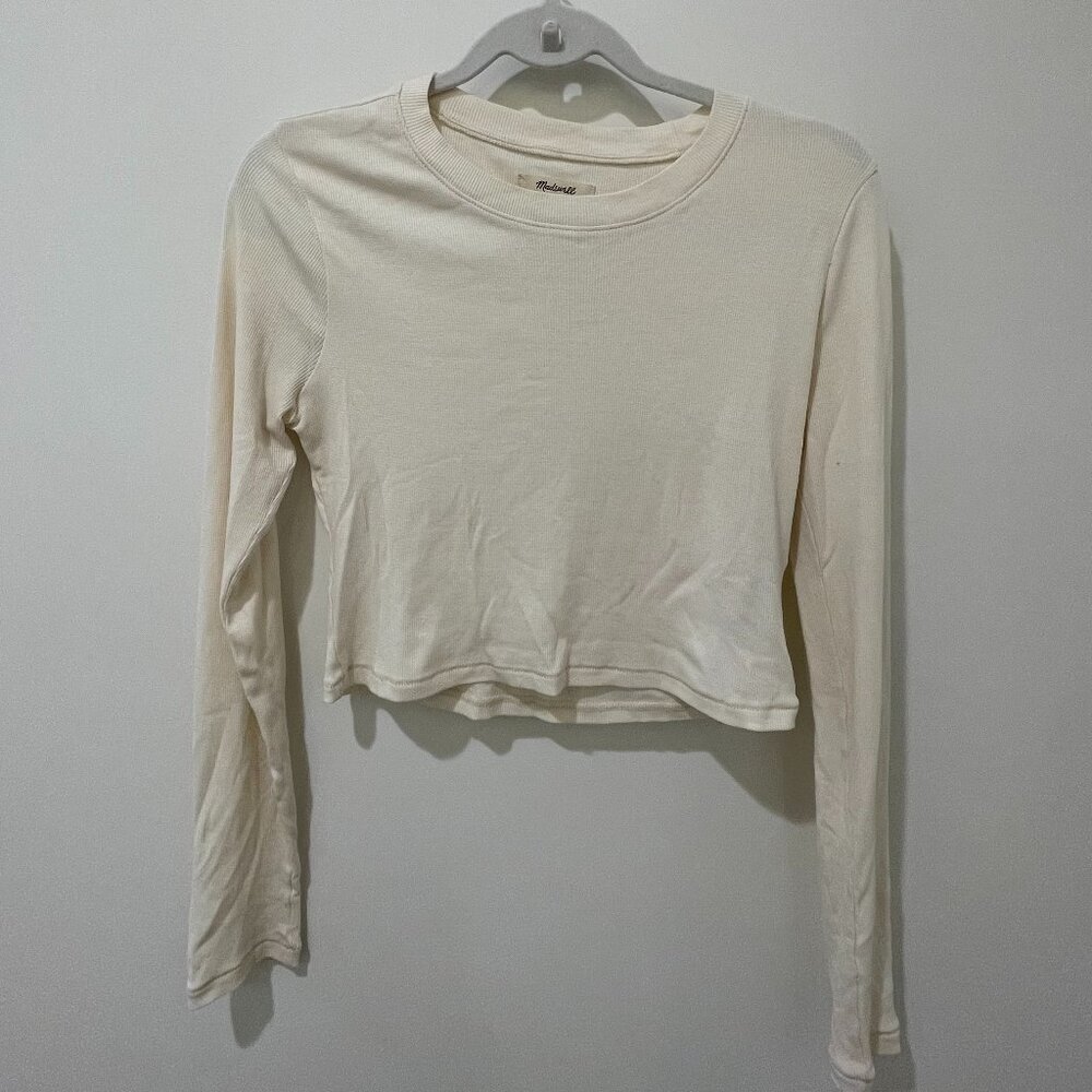 Madewell Ribbed Crewneck Long-Sleeve Tee- Size M